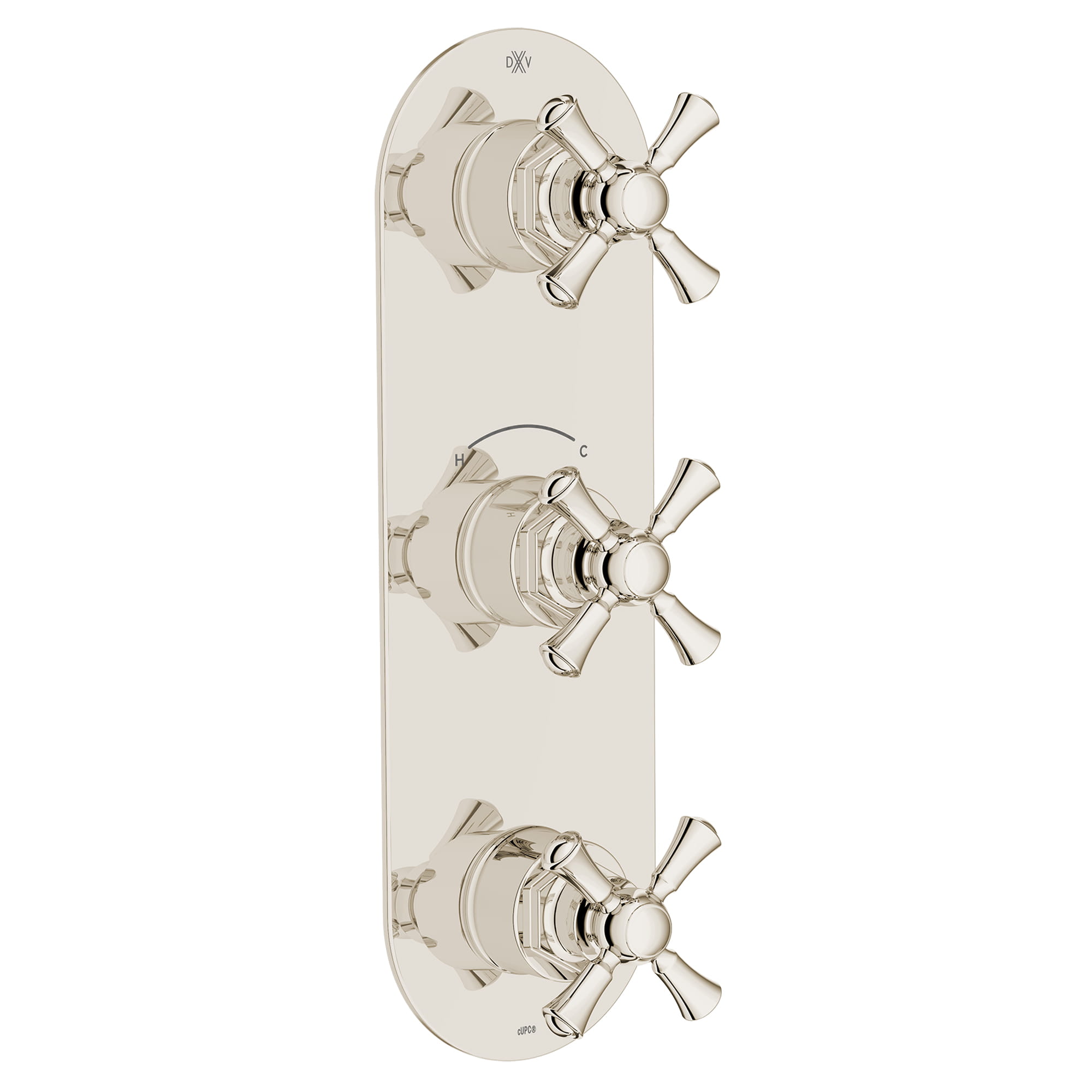 Oak Hill 3-Handle Thermostatic Valve Trim Only with Cross Handles
